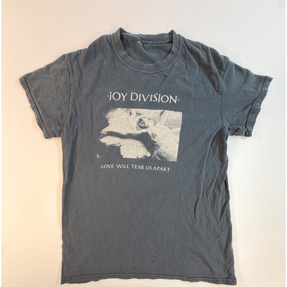Joy Division Love Will Tear Us Apart Vintage Graphic Band T-Shirt Faded Black